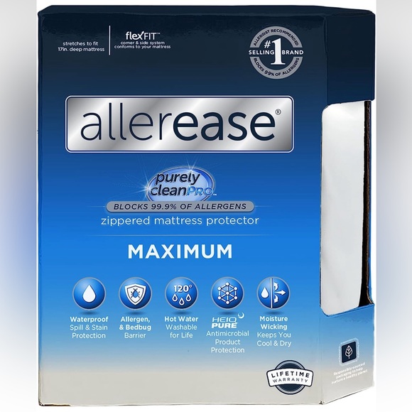Twin AllerEase Waterproof Maximum Allergy Mattress Protector Cover - Picture 1 of 8